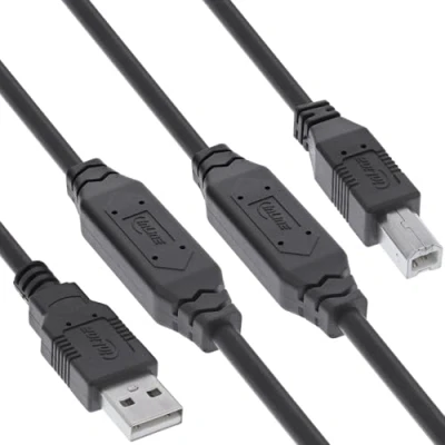 Afbeelding van InLine USB 2.0 actieve kabel, A stekker naar B stekker, 20m (20 m, 2.0), kabel