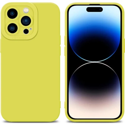 Afbeelding van Cadorabo Hoesje geschikt voor Apple iPhone 14 PRO MAX in FLUID GEEL Beschermhoes TPU silicone Cover Case
