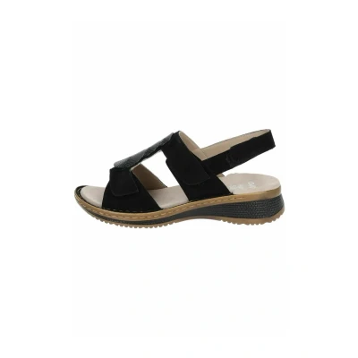 Afbeelding van ara Sandalen met sleehak schwarz, Dames, Maat: 37, Schwarz Veloursleer