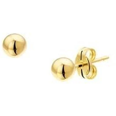 Afbeelding van Trendjuwelier huiscollectie Oorknoppen Bol Geelgoud Glanzend 4 mm x