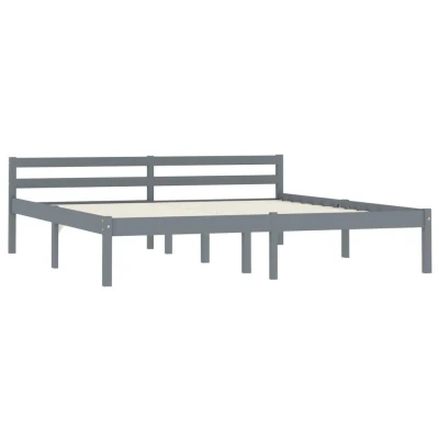 Afbeelding van Bedframe massief grenenhout grijs 180x200 cm