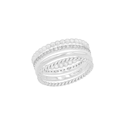 Afbeelding van s.Oliver Ringenset 2015038 met zirkoon (synthetisch) (set, 4 delig)