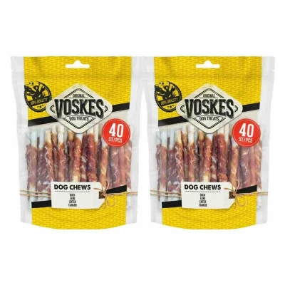 Afbeelding van 2x Voskes Rawhide Eend Sticks 400 gr