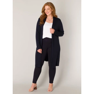 Afbeelding van Base Level Curvy fijngebreid vest Ayla Long zwart