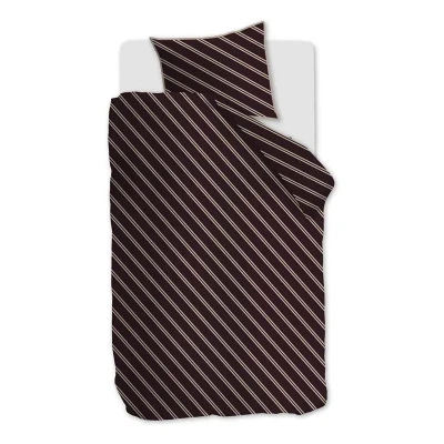 Afbeelding van Dekbedovertrek VT Wonen Diagonal Dark Red Satijn 140 x 200 / 220 cm 1 Persoons