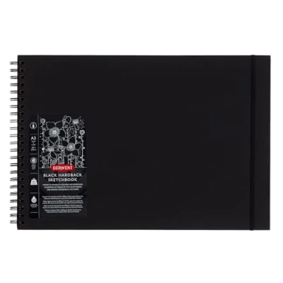 Afbeelding van Derwent Zwart Schetsboek, A3 Liggende Positie, Tekenen en Schrijven, 40 Vellen, Zuurvrij Papier, Ringband, Professionele Kwaliteit, 2300381