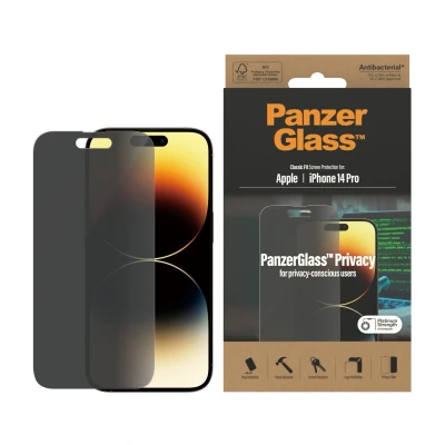 Afbeelding van Screenprotector Apple iPhone 14 Pro: PanzerGlass Privacy Anti Bacterial