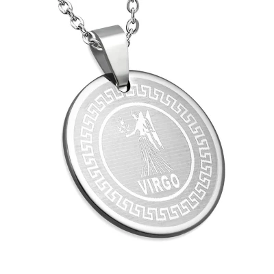 Afbeelding van Amanto Ketting Maagd 316L Staal Horoscoop ∅30mm 60cm