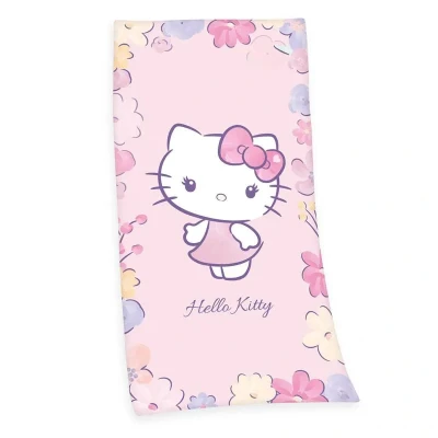Afbeelding van Herding Hello Kitty Velours handdoek, 75 x 150 cm, 100% katoen/velours