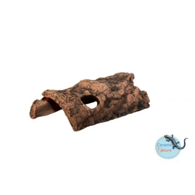 Afbeelding van Ceramicnature Half Log Aquarium Ornament 18x10x6 cm Bruin M
