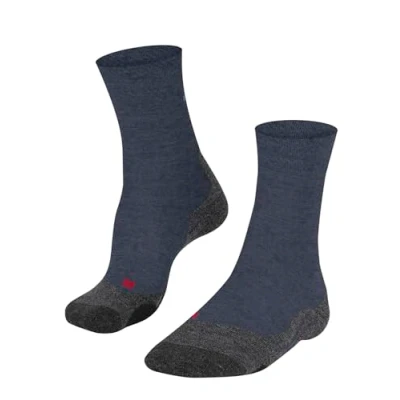 Afbeelding van FALKE TK2 Explore Melange heren trekking sokken blauw (dark blue melangeange) Maat: 44 45