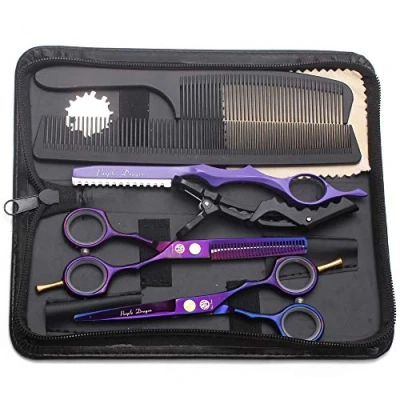 Afbeelding van purple Dragon Hair Scissors 5.8inch Professional Kappersschaar Set Perfect kapsel voor dames en heren Slijpschaar kapper/kapper/beginners