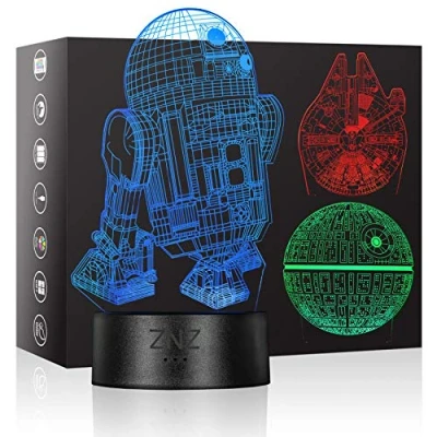 Afbeelding van ZNZ 3D Star Wars lamp, LED illusienachtlampje, model met 16 kleuren die van kleur kunnen veranderen, afstandsbediening en Smart Touch decorlamp perfecte kerst verjaardagscadeaus voor kinderen, heren, dames fans
