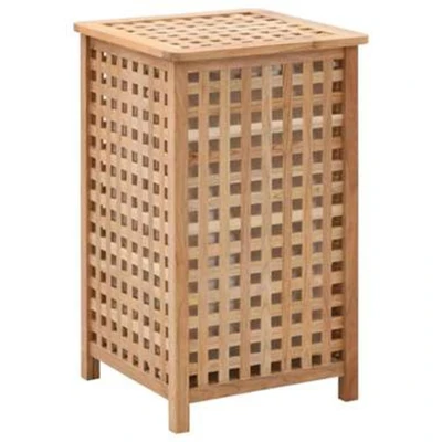 Afbeelding van Wasmand 39x39x65 cm massief walnotenhout