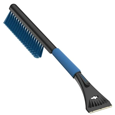 Afbeelding van AUPROTEC Sneeuwborstel + ijskrabber van messing 2 in 1 met antislip handgreep, en voorruit, wintergereedschap ASE 2, kleur: zwart blauw