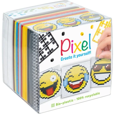 Afbeelding van Pixelhobby Pixel Create it yourself kubus setje smiley&#039;s
