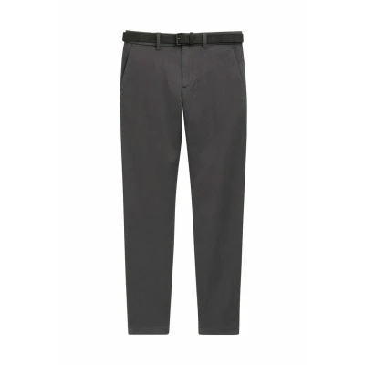 Afbeelding van TOM TAILOR Travis Slim Chino broek voor heren, 36160 Grijs Zwart Zig Zag Structuur, 27W x 32L