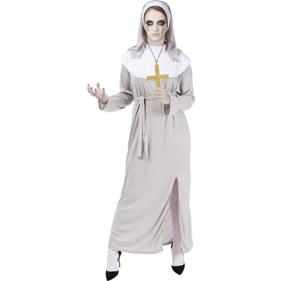 Afbeelding van Funidelia Zombie Nonnen Kostuum voor vrouwen Ondood, Halloween, Horror Volwassenen Accessoire verkleedkleding en rekwisieten carnaval &amp; feesten Maat 3XL Wit