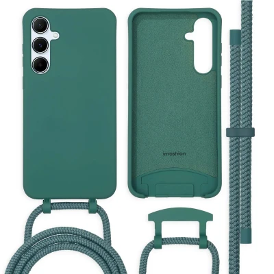 Afbeelding van imoshion Hoesje Geschikt voor Samsung Galaxy A55 met koord Color Backcover afneembaar donkergroen