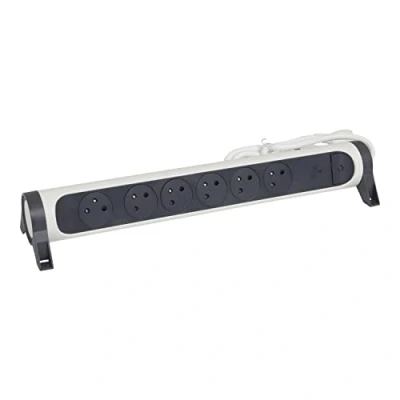 Afbeelding van Legrand premium contactdoos autom 6x2p penaarde 1 5m zwart wit 049441