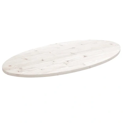 Afbeelding van Tafelblad ovaal 90x45x2,5 cm massief grenenhout wit