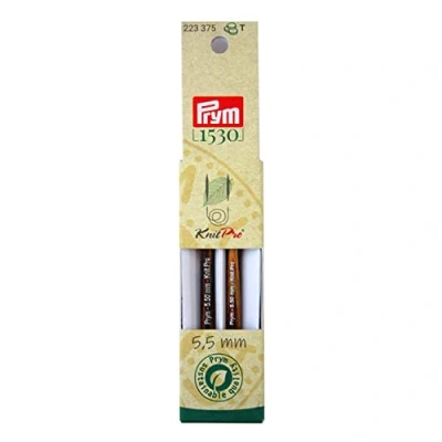 Afbeelding van Prym 223355 rondbreinaaldpunten NATURAL gekleurd kort 8,7 cm 5,50 mm rondbreinaald, hout, meerkleurig, 5,5
