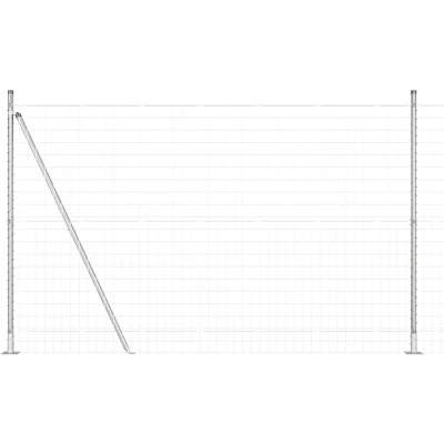 Afbeelding van vidaXL Euro Fence met 7 Flenspalen 1.5x10 m Gegalvaniseerd Staal