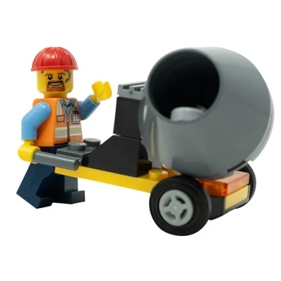 Afbeelding van LEGO Stad: Minifiguur bouwvakker met bulldozer