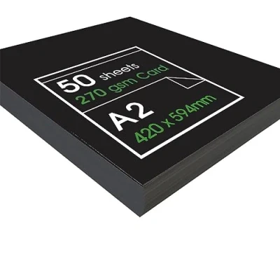 Afbeelding van Artway 2302834 Enviro A2 zwarte kaart 50 vellen 270gsm gerecycled zwart kaart/papier