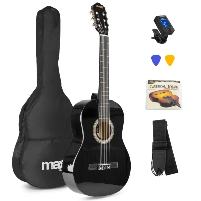 Afbeelding van MAX SoloArt klassieke akoestische gitaar (39&quot;) starterset Zwart