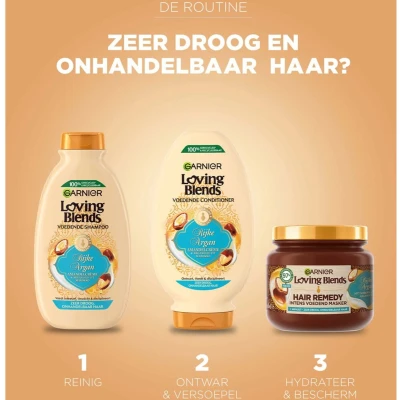 Afbeelding van 3x Garnier Loving Blends Rijke Argan Haarmasker 340 ml
