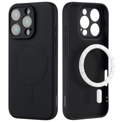 Afbeelding van Apple iPhone 16 Pro Max MagSafe Hoesje Siliconen en TPU (zacht) imoshion Softcase/Backcover Zwart Telefoonhoesje