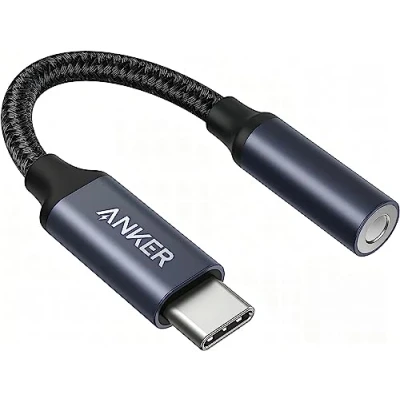 Afbeelding van Anker USB C naar 3,5 mm audio adapter, mannelijk vrouwelijk nylon kabel voor Samsung S20/S20+/S20 Ultra, Pixel 4/ + 4XL en meer type apparaten