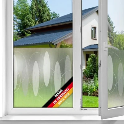 Afbeelding van d c fix Raamfolie, static Premium Findus, uv bescherming, zichtwering, aan beide zijden ondoorzichtig, statisch zelfklevend, folie voor badkamerramen, keuken, glazen deur, melkglasfolie, zichtwerende