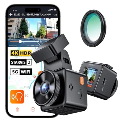Afbeelding van VANTRUE E1 Pro 4K Mini Dash Cam Voorkant, STARVIS 2 Plate Pix™ HDR Nachtzicht Autocamera, Ingebouwde 5G WiFi GPS, 1,54&#039;&#039; scherm, LTE ondersteuning, Spraakbesturing, 24H Gebufferde Parkeermodus, On