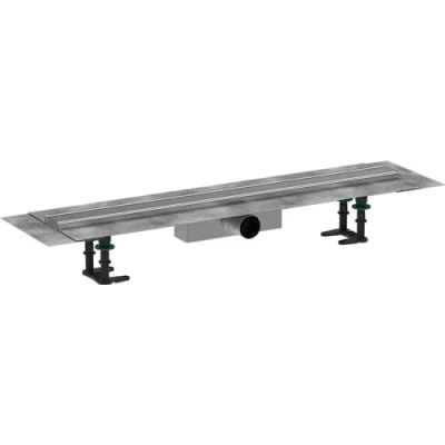 Afbeelding van hansgrohe RainDrain Compact complete set douchegoot 800, voor standaard installatie, geborsteld roestvrij staal, 56178800