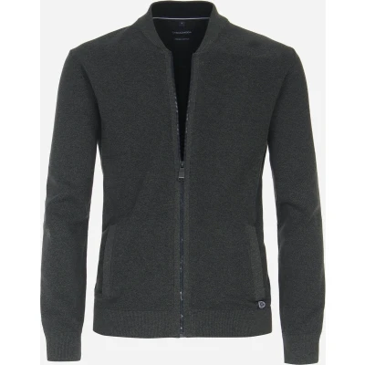 Afbeelding van Casa Moda Zip Vest Antraciet maat M Heren met Regular fit Pasvorm Katoen Suitable Herenkleding