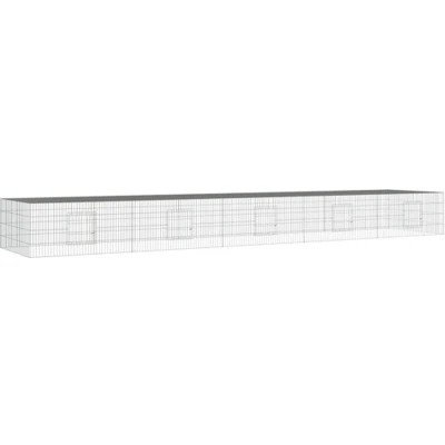 Afbeelding van vidaXL Konijnenkooi met 5 panelen 541x109x54 cm gegalvaniseerd ijzer