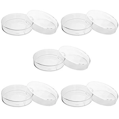 Afbeelding van QWORK® Sterile glass petri dishes, glazen petrischalen met deksel, hoog borosilicaatglas Gesteriliseerde voor laboratoriumcultuur, 90 mm x 20 mm, 5 stuks