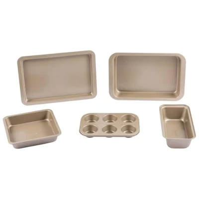 Afbeelding van Salter bakes bakkersset 5 delige laden Non Stock oven Safe for Baking Gold