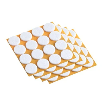 Afbeelding van Metafranc Viltglijders zelfklevend effectieve bescherming van uw meubels en stoelen / meubelglijders set voor gevoelige vloeren stoelglijders vloerglijders Ø 22 mm (80 Stuk) wit