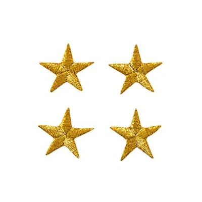 Afbeelding van Applicaties Fashion and Home opstrijkbare sterren ca. 1,7 cm goud 4 stuks