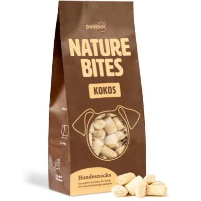 Afbeelding van petifool Nature Bites kokos, natuurlijke hondensnack, banaan en appel, zonder kunstmatige toevoegingen, graanvrij, veganistisch, 200 g, Duits fabricaat