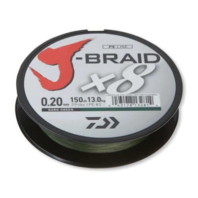 Afbeelding van Daiwa J Braid X8 150M Donkergroen