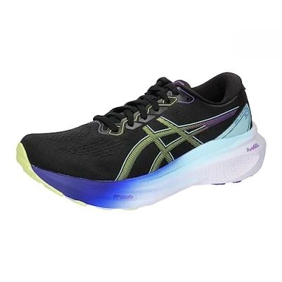 Afbeelding van Asics Gelkayano 30 Stabiliteit hardloopschoenen, Dames, Maat: 37.5, Black/glow yellow Textiel/ synthetisch