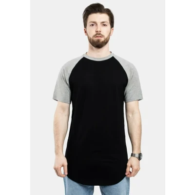 Afbeelding van Blackskies Round Baseball Kurzarm Tshirt print, Heren, Maat: Medium, Black/grey