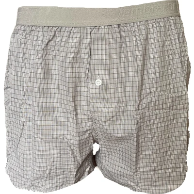 Afbeelding van Embrator mannen Boxershort Loose Fit geweven katoen grijs/wit 4XL