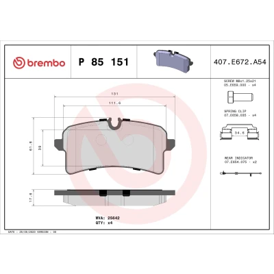 Afbeelding van Brembo Remblokset P 85 151