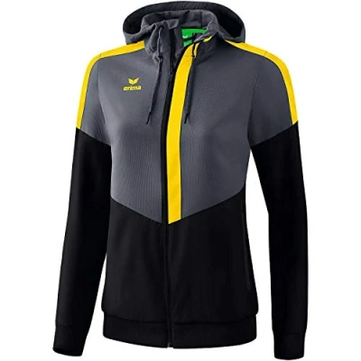 Afbeelding van Squad tracktop jack met capuchon dames slate grey/zwart/geel / 40