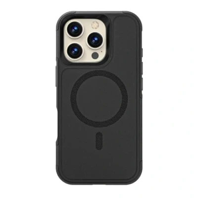 Afbeelding van 4smarts, Stootbeschermend MagSafe Hoesje Geschikt voor Apple iPhone 16 Pro Max met verhoogde rand, Zwart